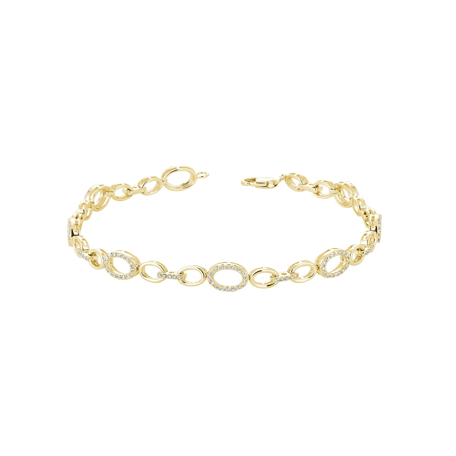 Oval Shape Diamond Halo Bracelet