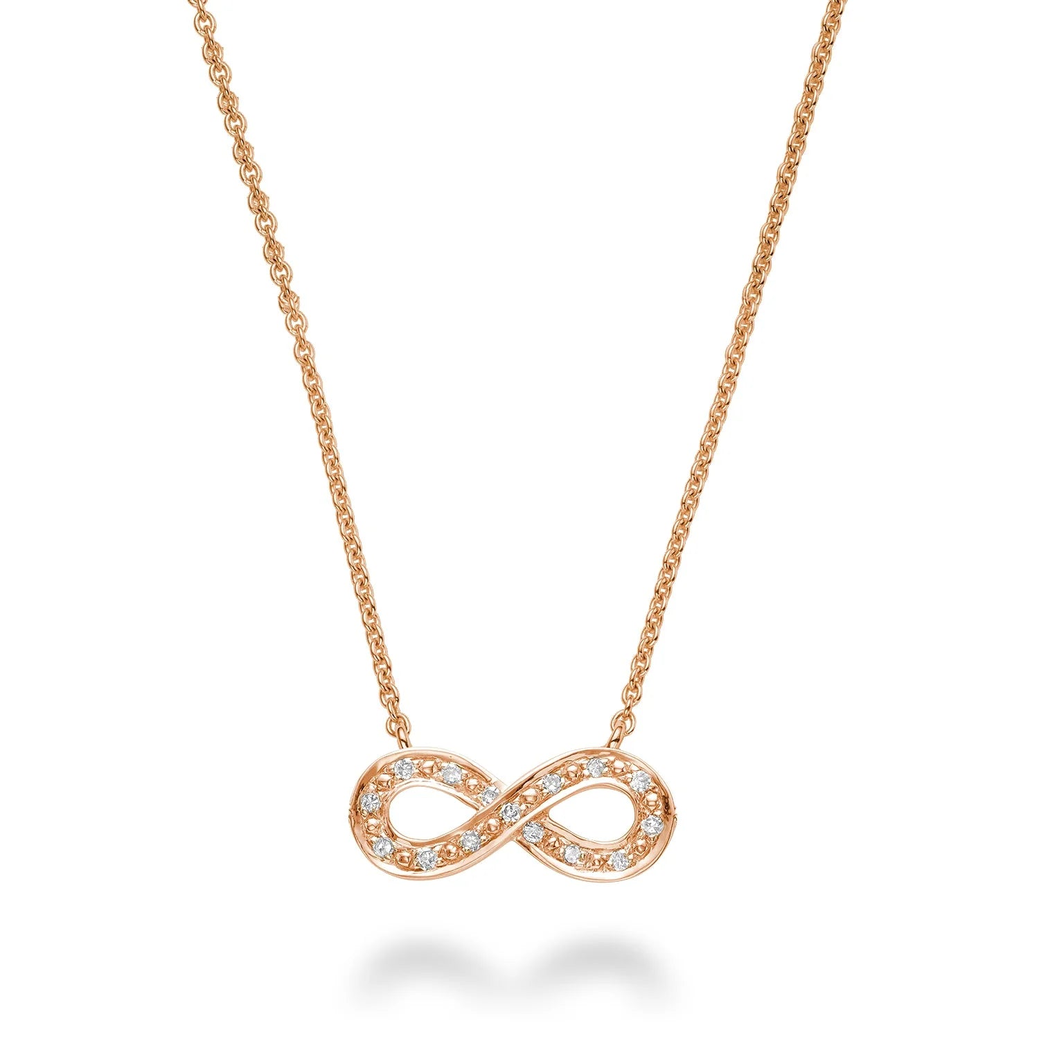 Infinity Diamond Necklace In Rose Gold