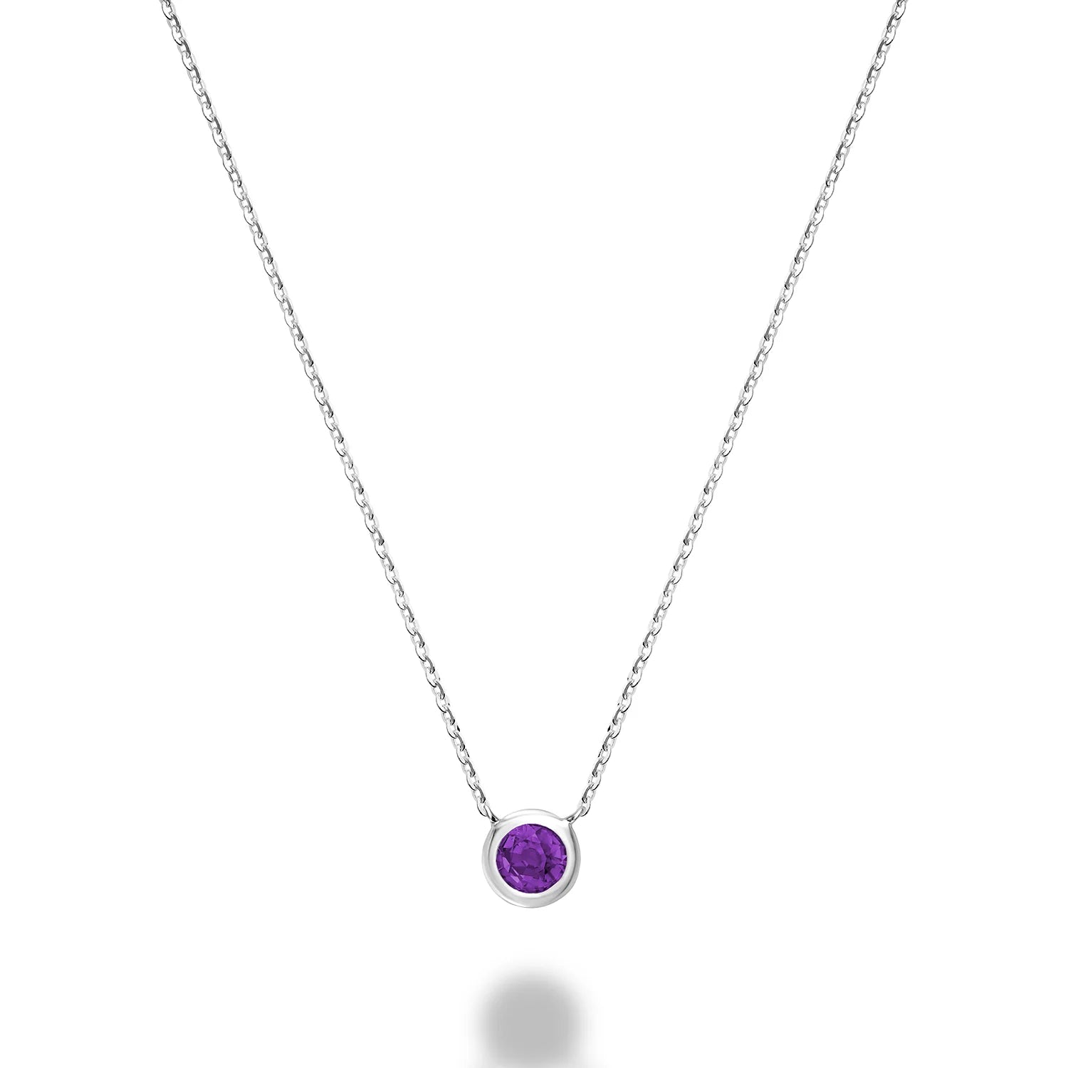 Bezel Precious Stone Gold Necklace ( 5 Colors Available )