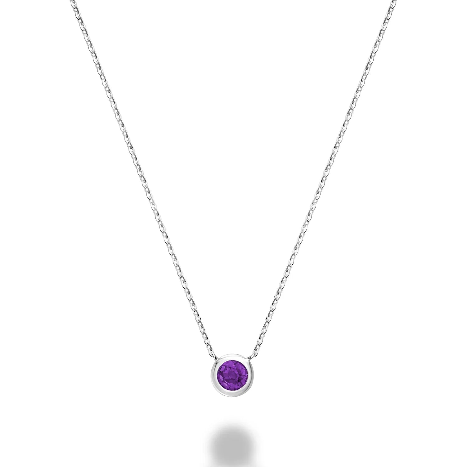 Bezel Precious Stone Gold Necklace ( 5 Colors Available )