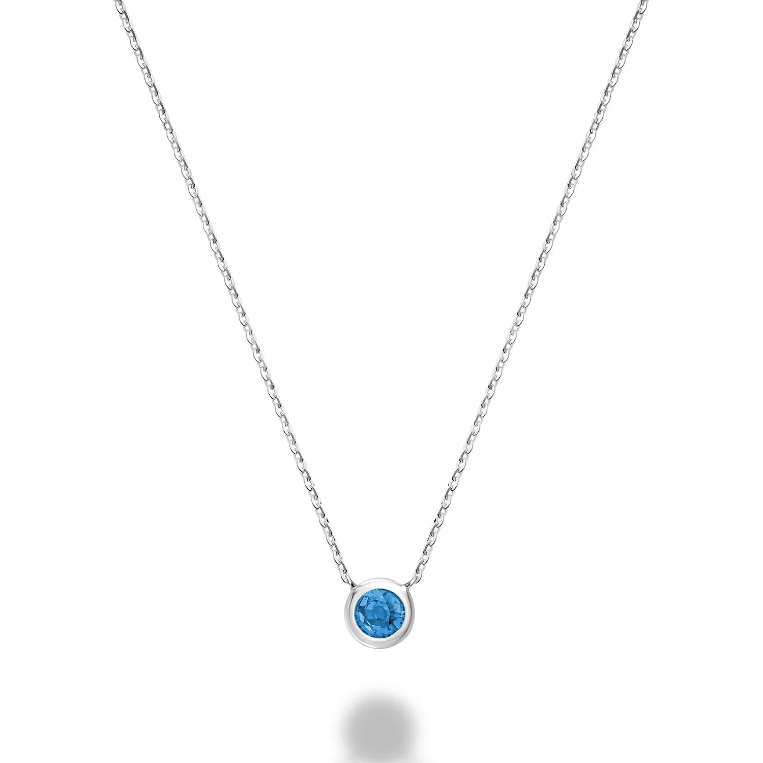 Bezel Precious Stone Gold Necklace ( 5 Colors Available )