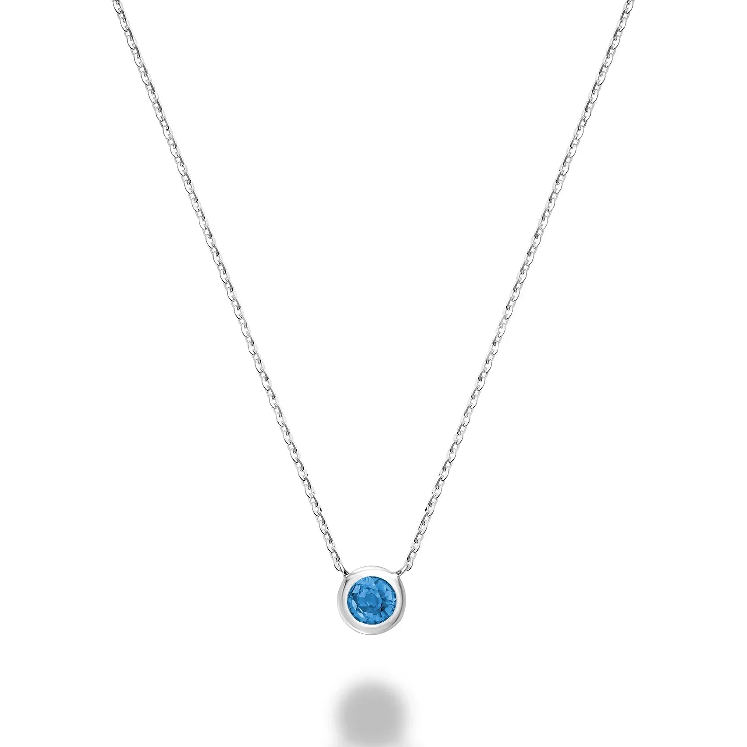 Bezel Precious Stone Gold Necklace ( 5 Colors Available )