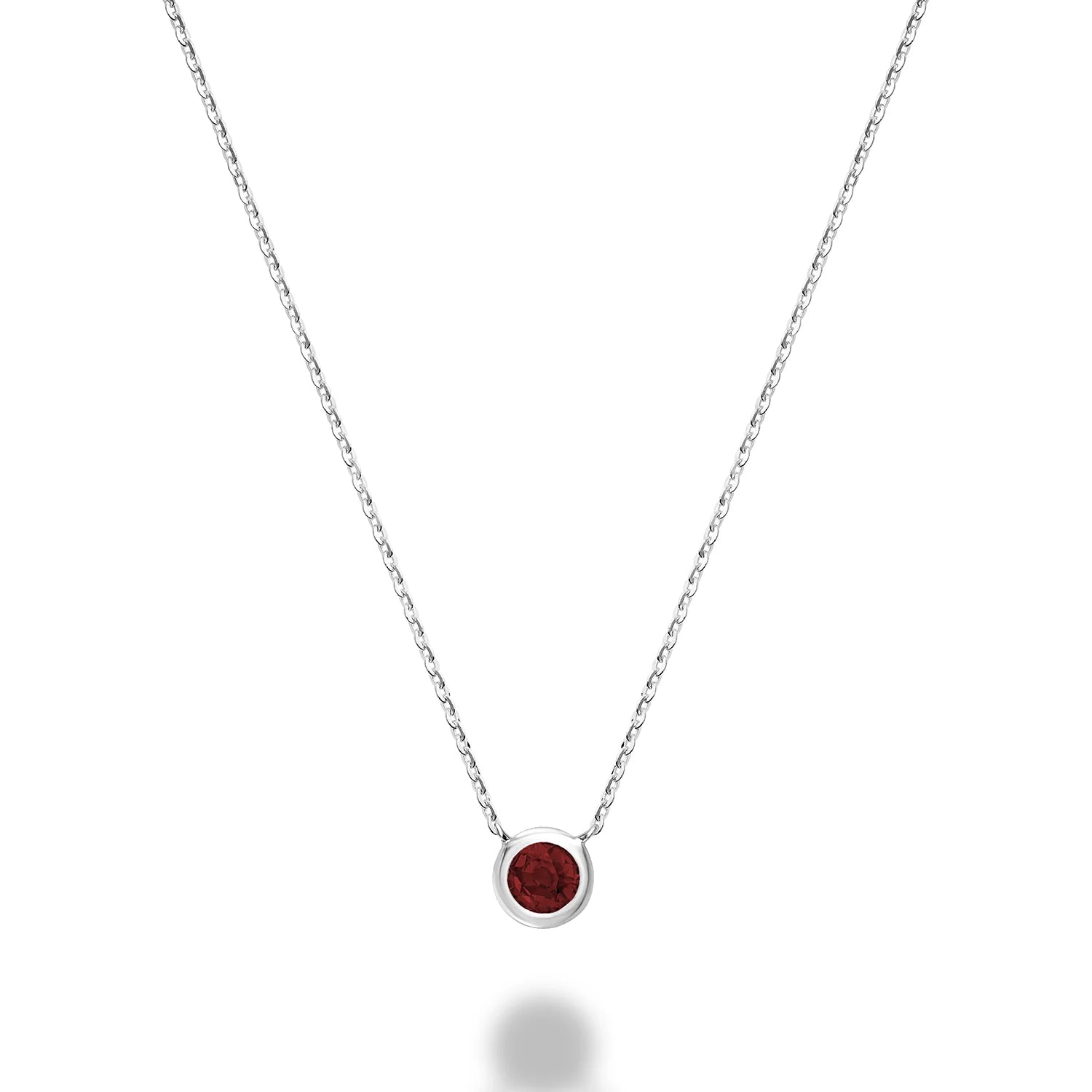 Bezel Precious Stone Gold Necklace ( 5 Colors Available )