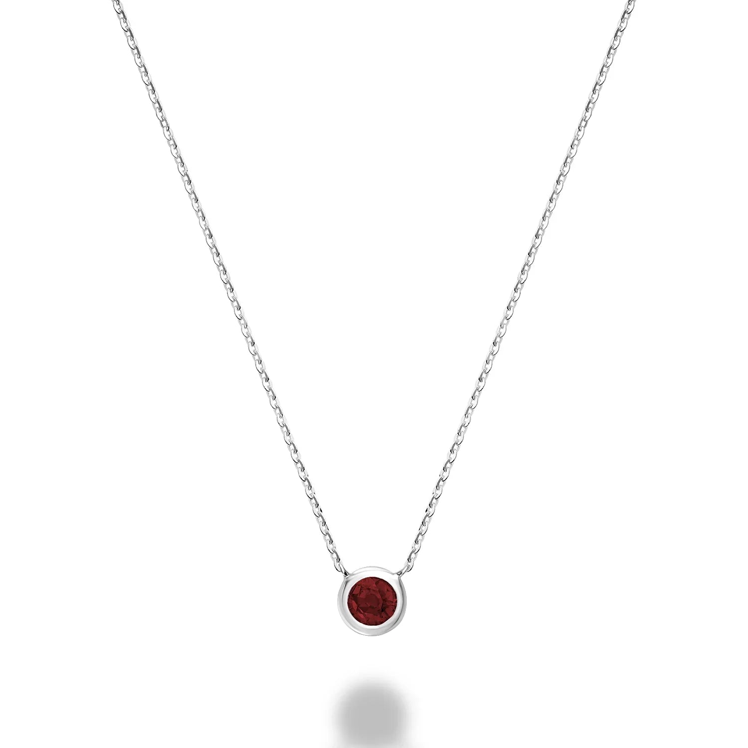 Bezel Precious Stone Gold Necklace ( 5 Colors Available )