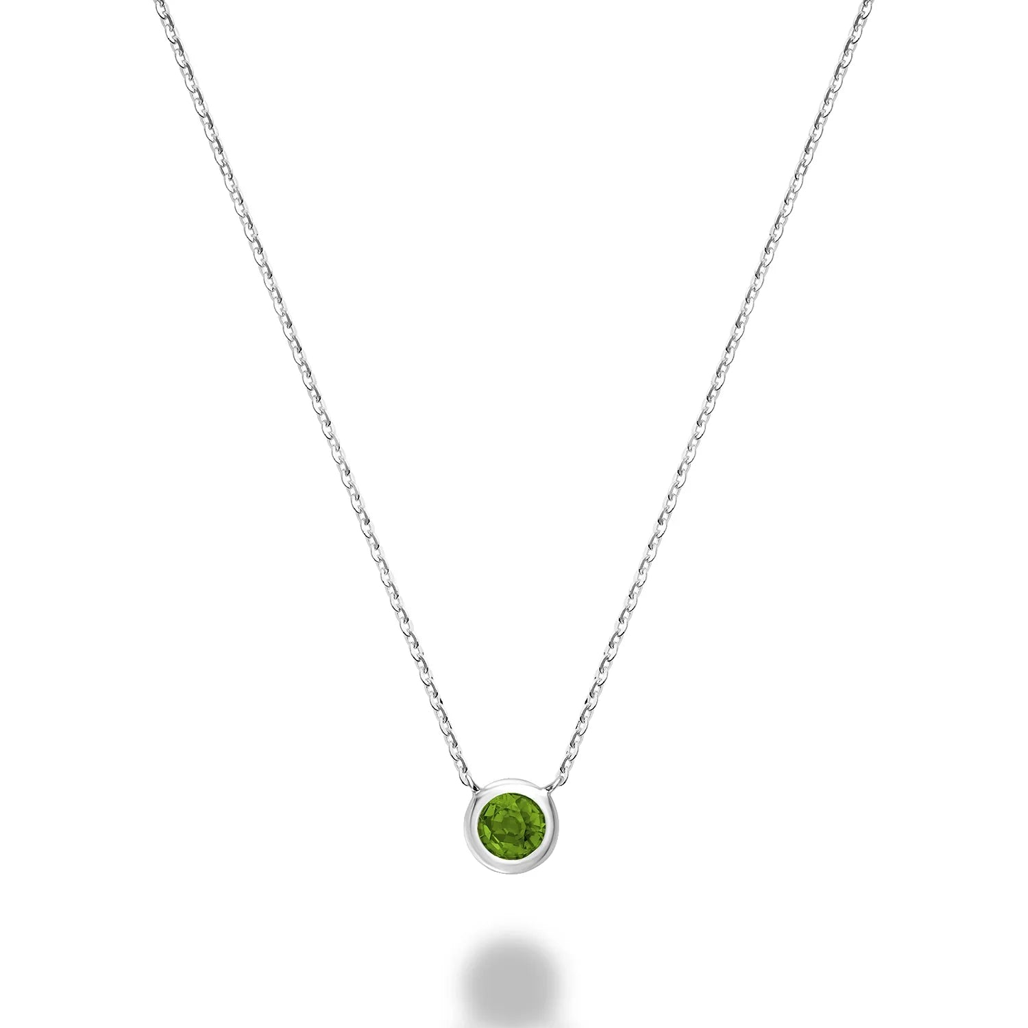 Bezel Precious Stone Gold Necklace ( 5 Colors Available )