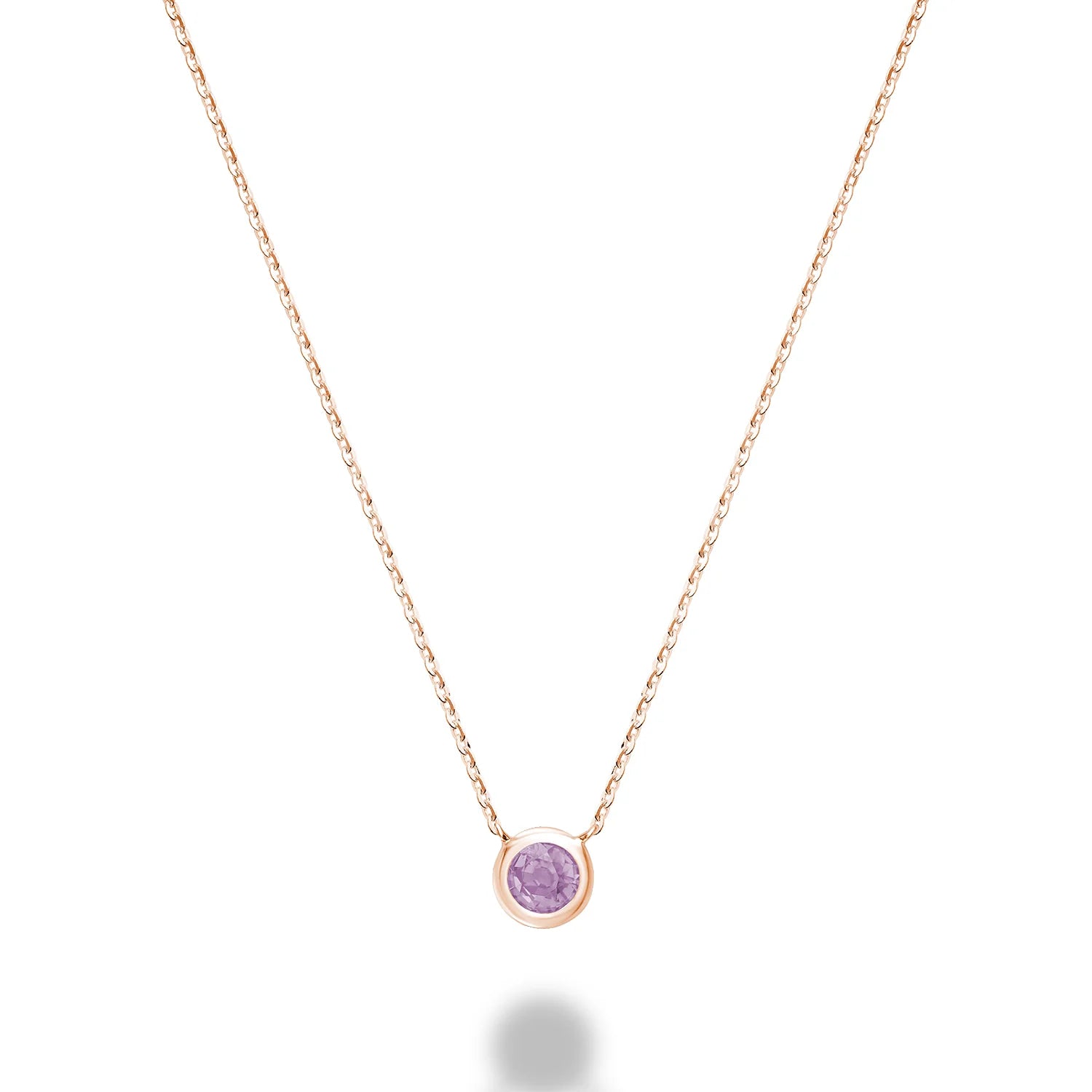 Bezel Precious Stone Gold Necklace ( 5 Colors Available )