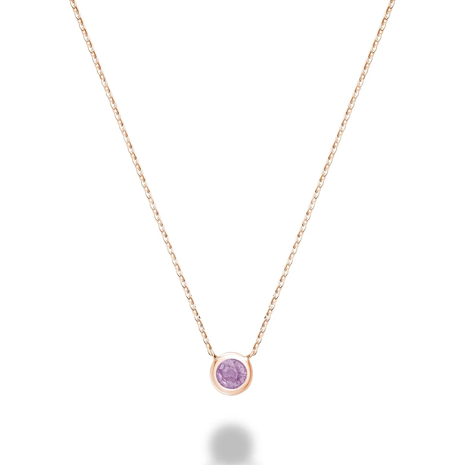 Bezel Precious Stone Gold Necklace ( 5 Colors Available )