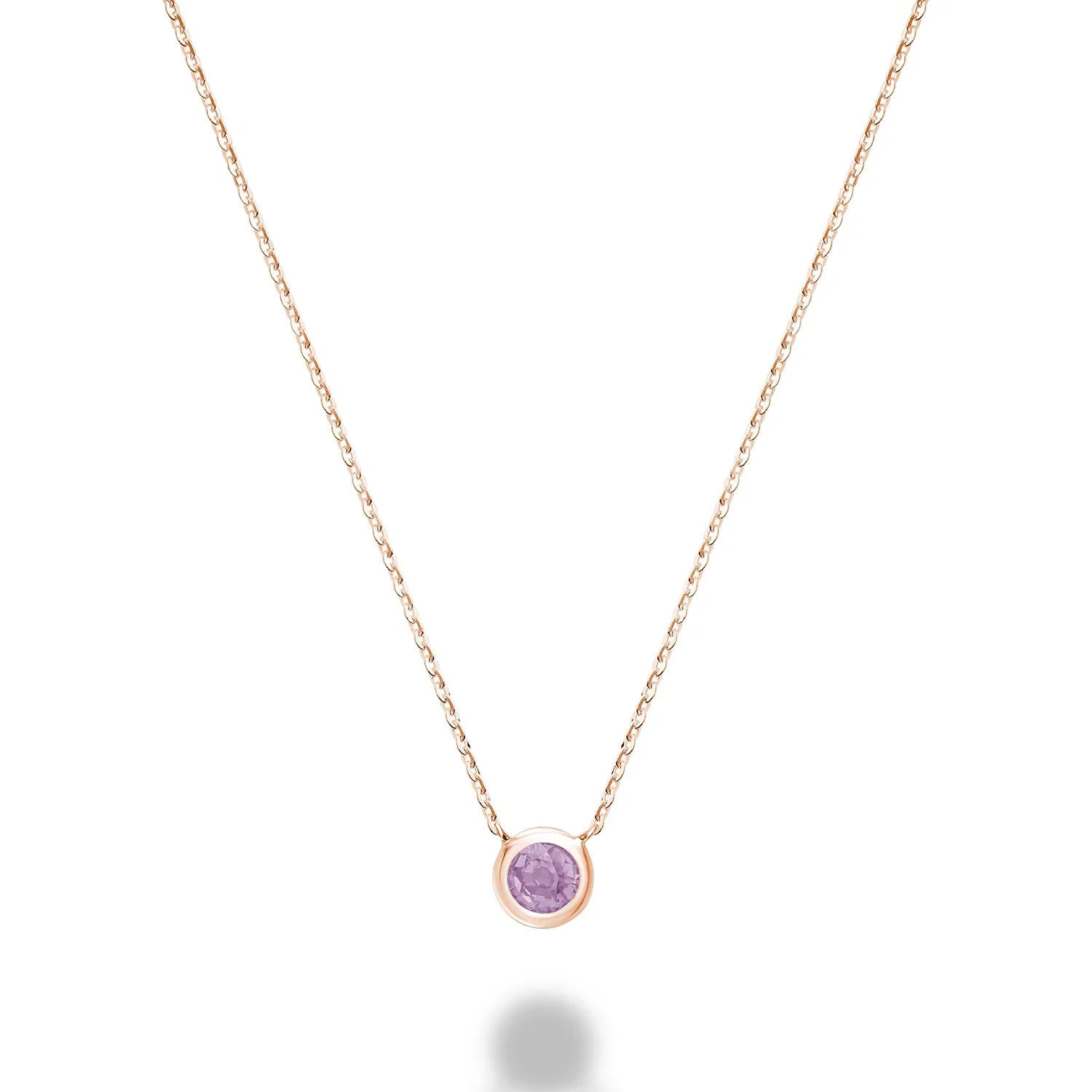 Bezel Precious Stone Gold Necklace ( 5 Colors Available )