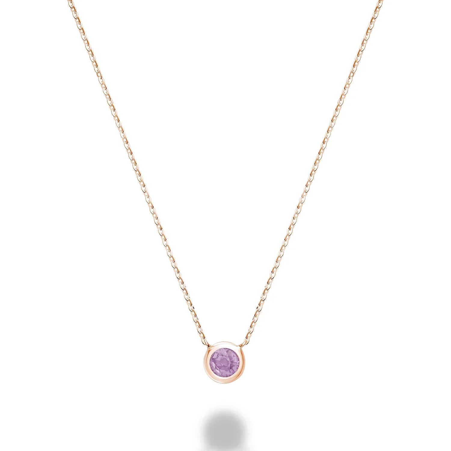 Bezel Precious Stone Gold Necklace ( 5 Colors Available )