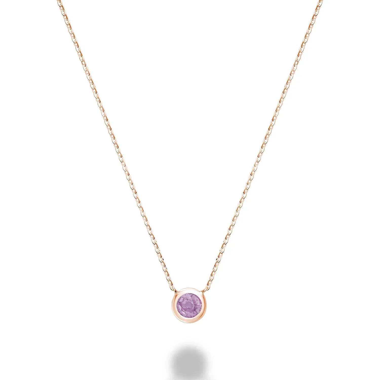 Bezel Precious Stone Gold Necklace ( 5 Colors Available )