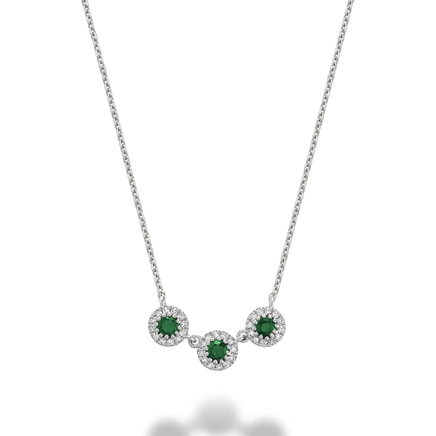 Martini Cup Halo Diamond & Precious Stone Necklace