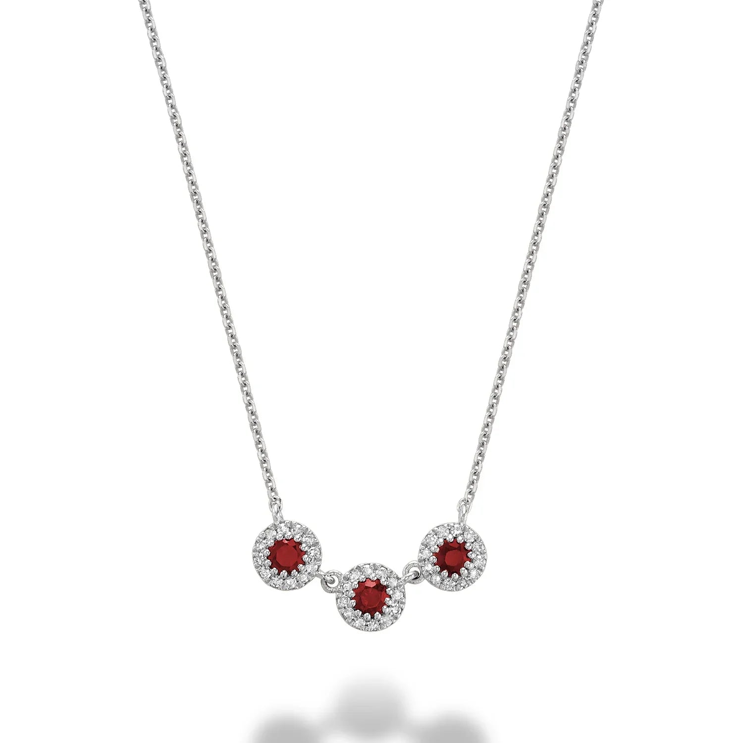 Martini Cup Halo Diamond & Precious Stone Necklace