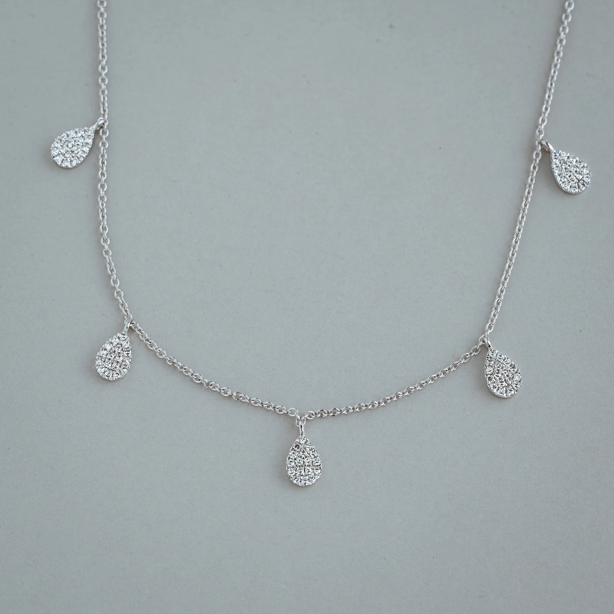 Pear Drop Pave Diamond Necklace