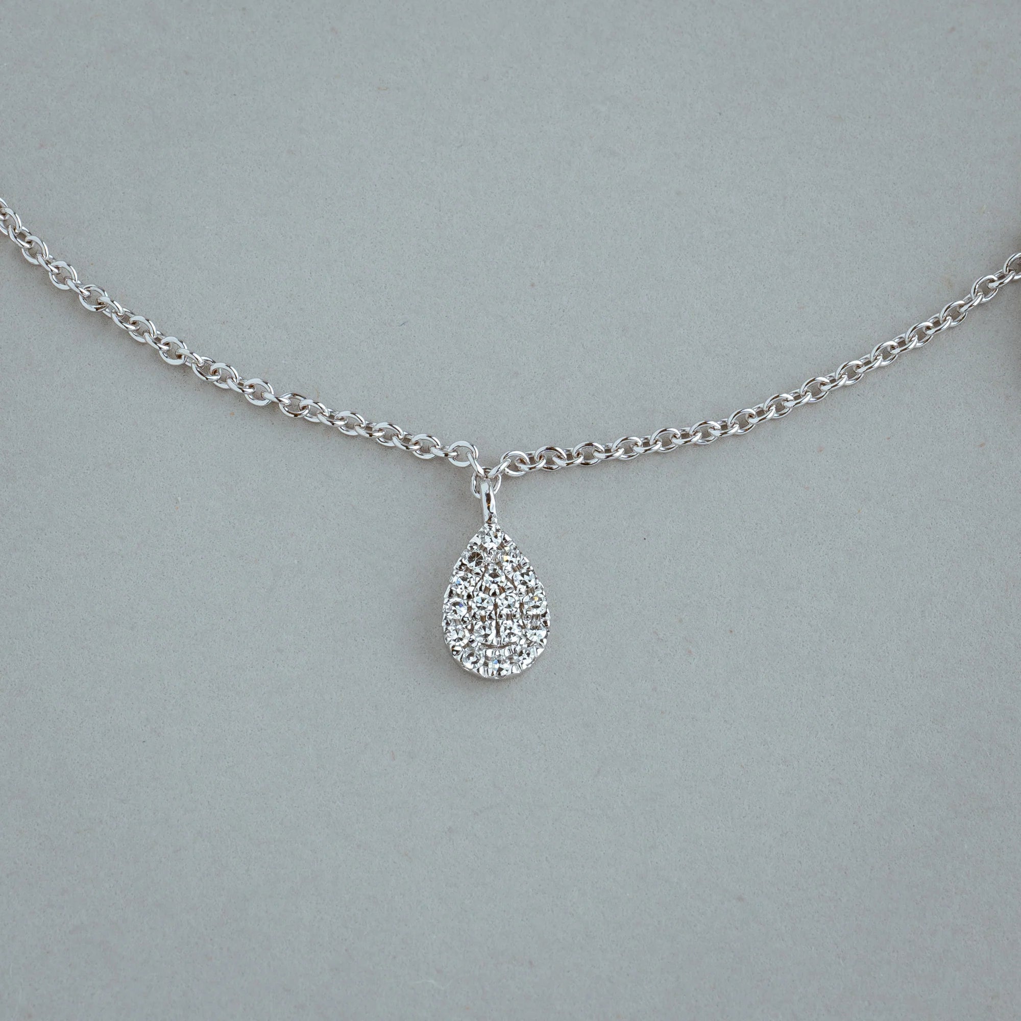 Pear Drop Pave Diamond Necklace