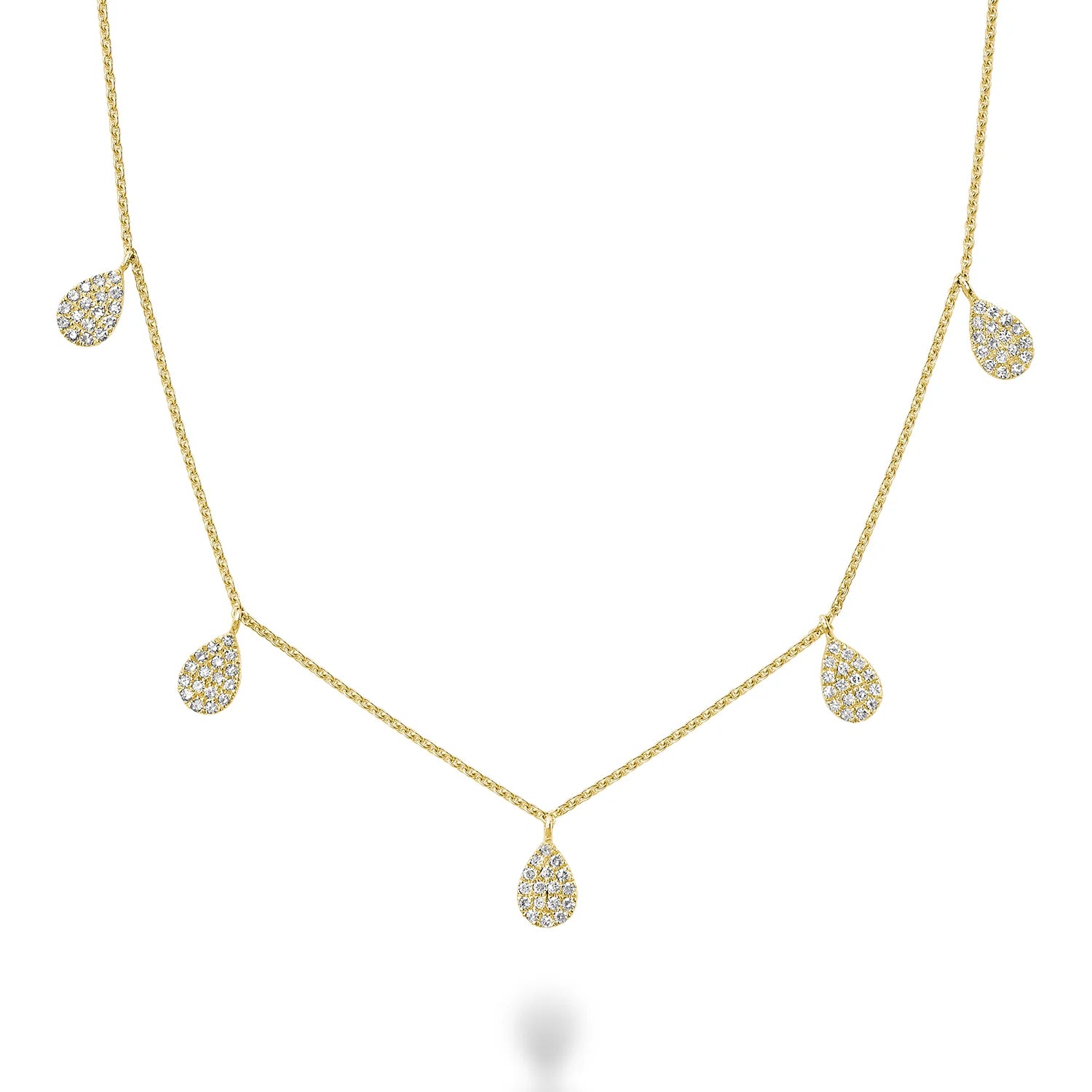 Pear Drop Pave Diamond Necklace