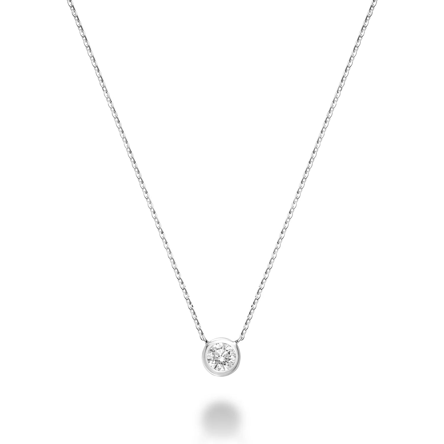 Bezel Solitaire Diamond Necklace