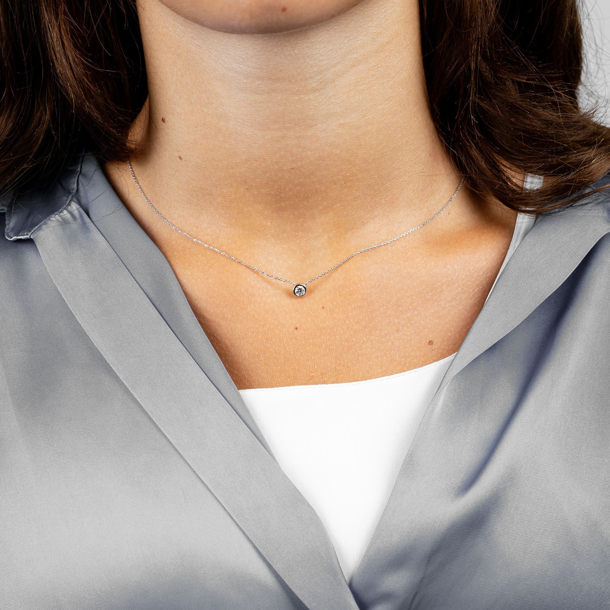 Lab Diamonds Bezel Necklace