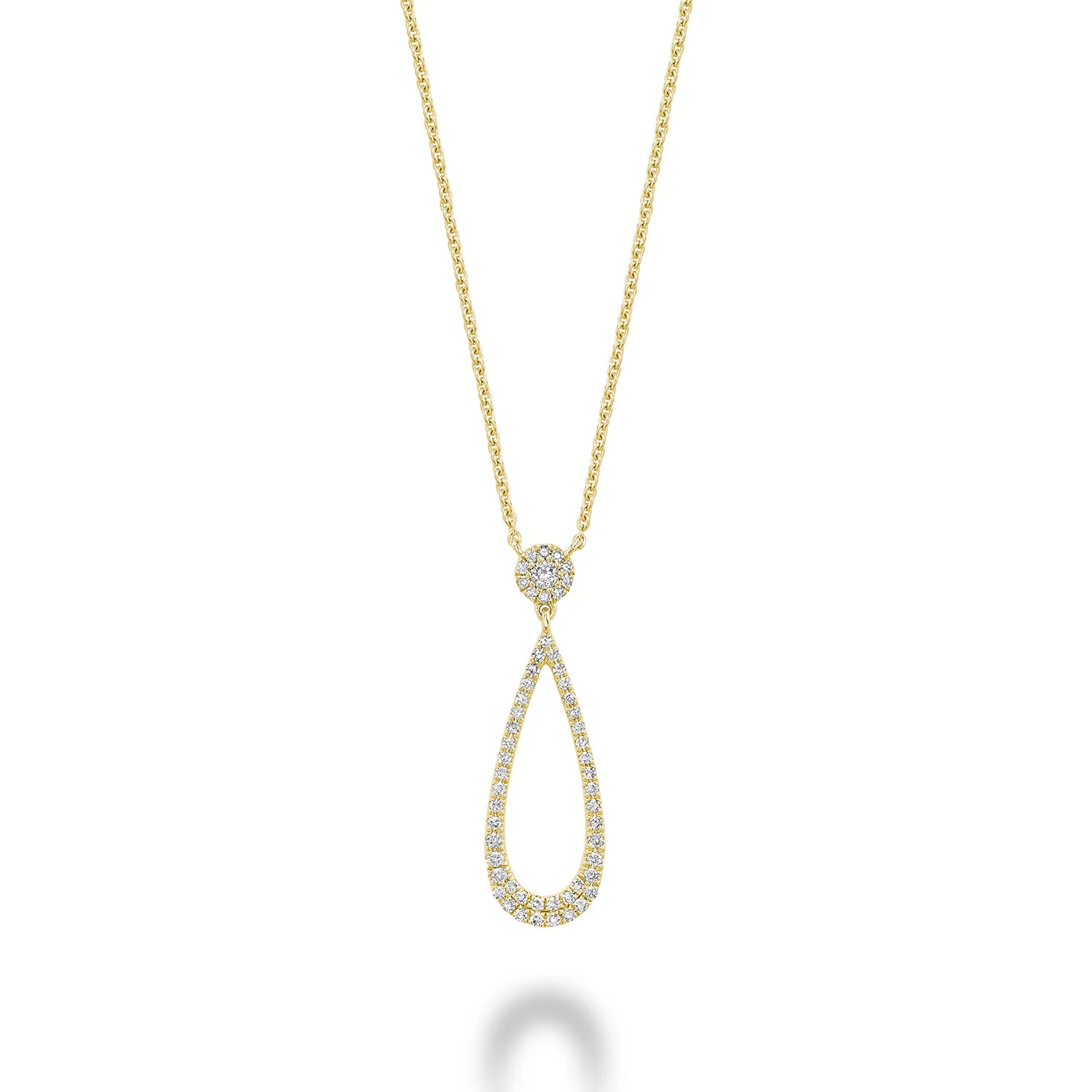 "La Goccia" Halo Diamond Necklace