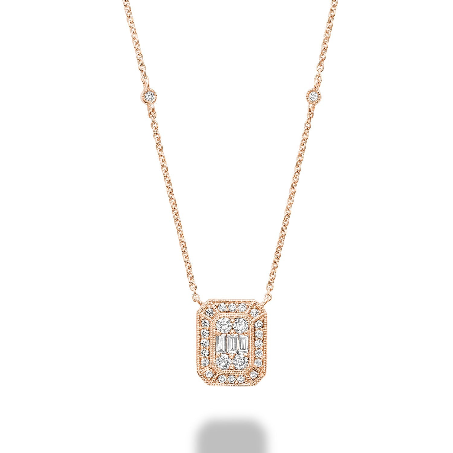 "Dreamweave" Emerald Cut Illusion Diamond Necklace