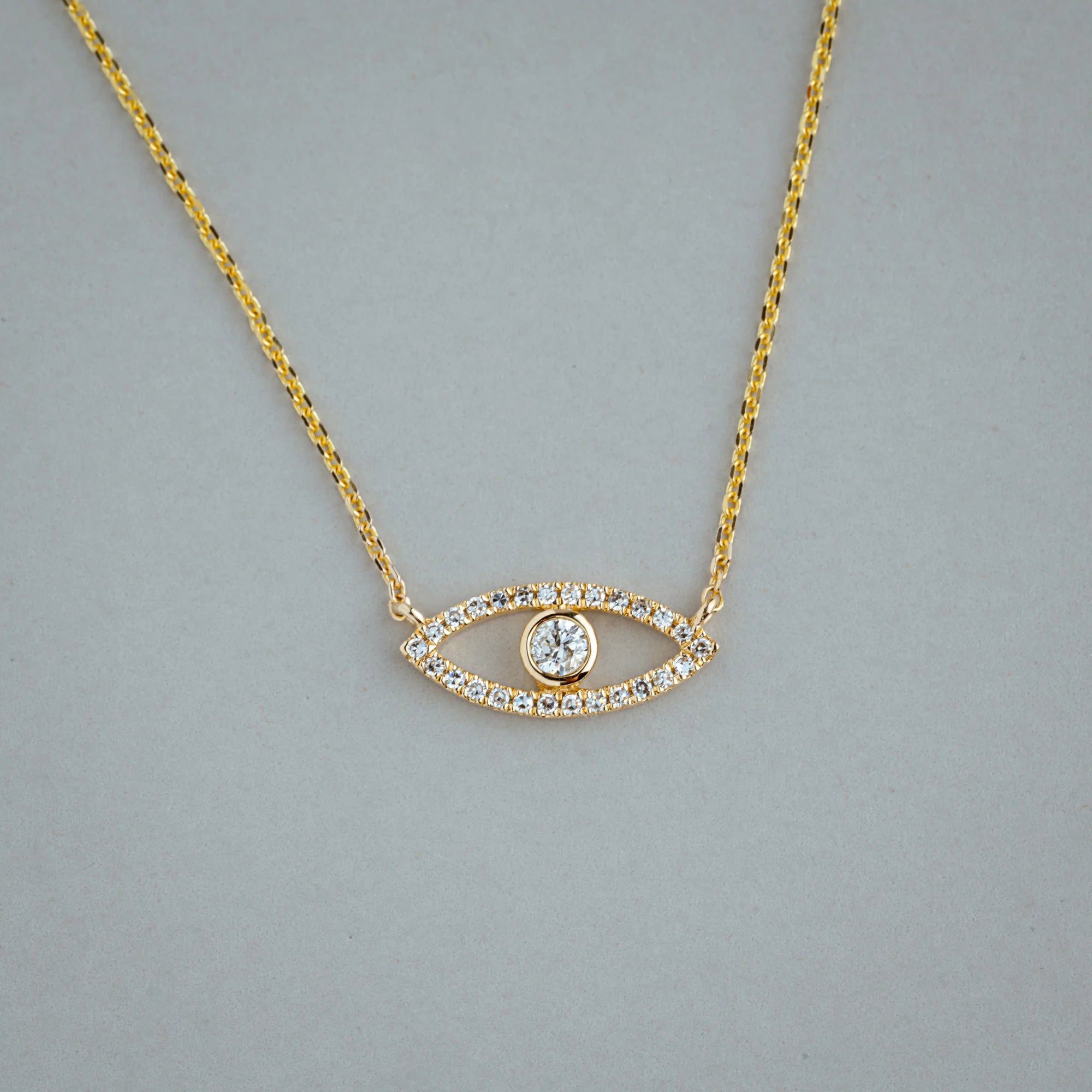 "Bezel Evil Eye" Diamond Necklace