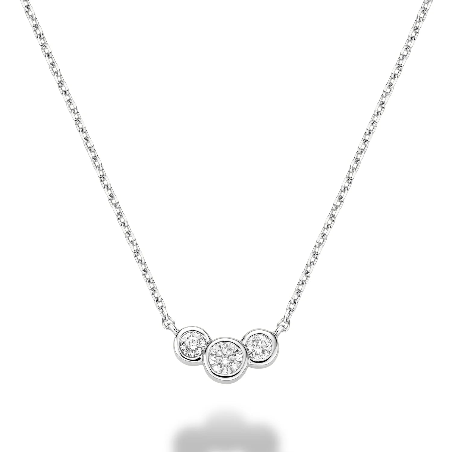 Triple Bezel Diamond Necklace