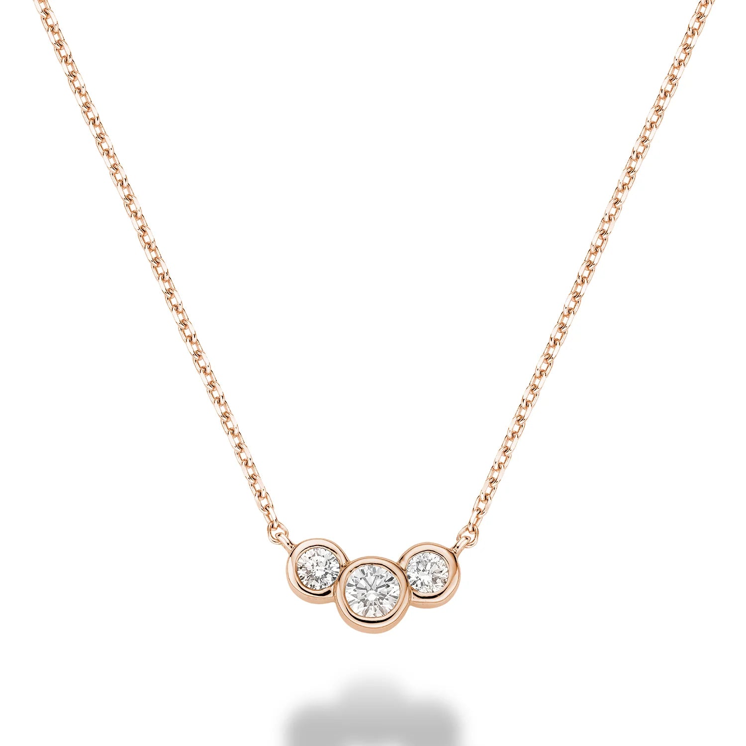 Triple Bezel Diamond Necklace