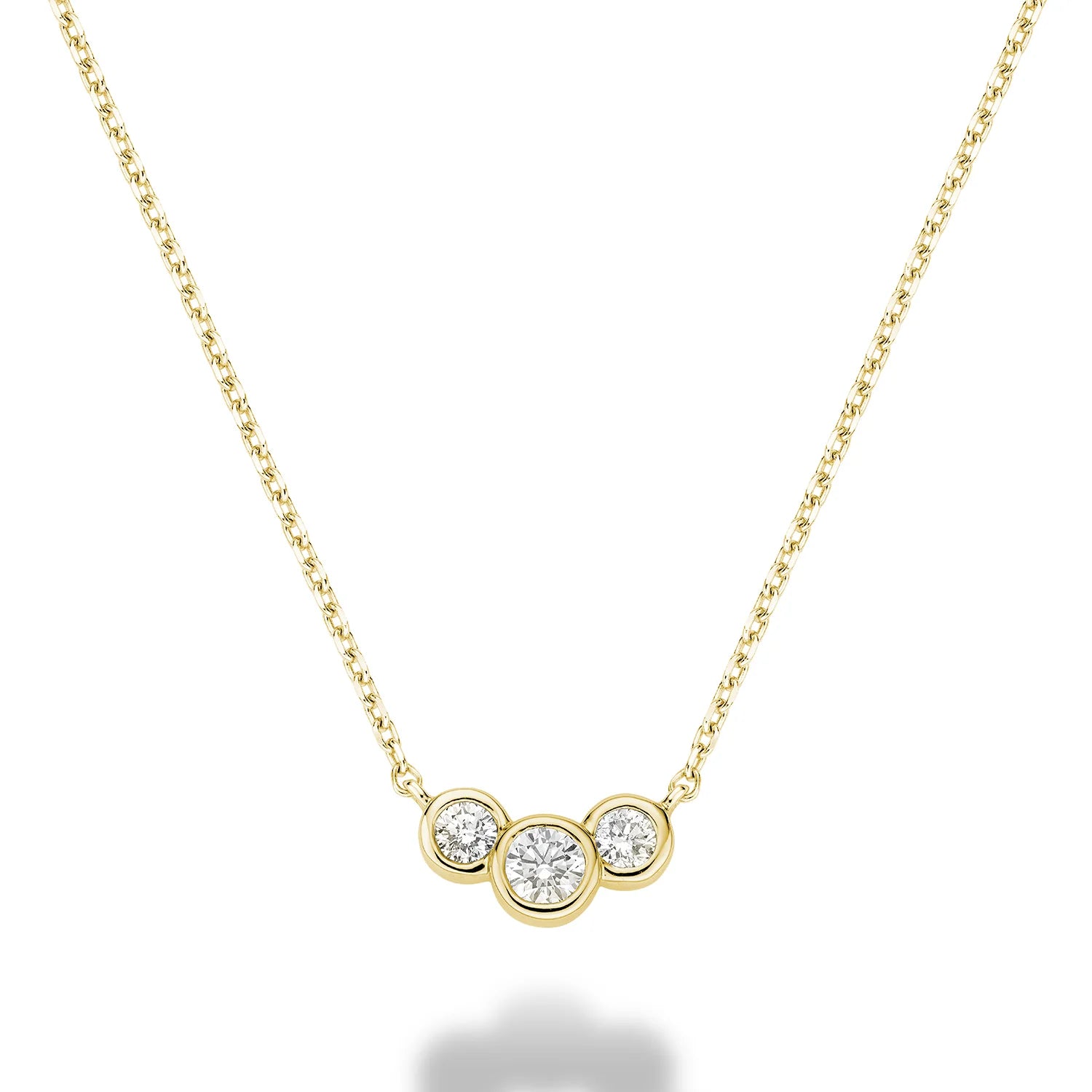 Triple Bezel Diamond Necklace