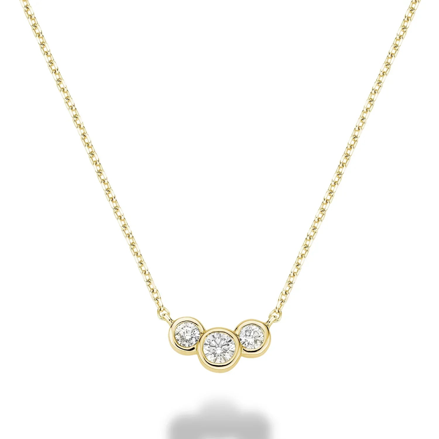 Lab Diamond Triple Bezel Necklace (2 Ct. Tw.)