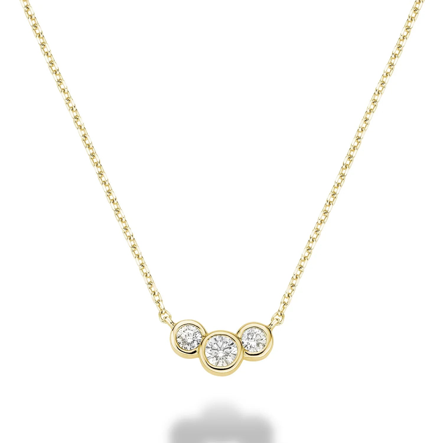 Lab Diamond Triple Bezel Necklace (0.50 Ct. Tw.)