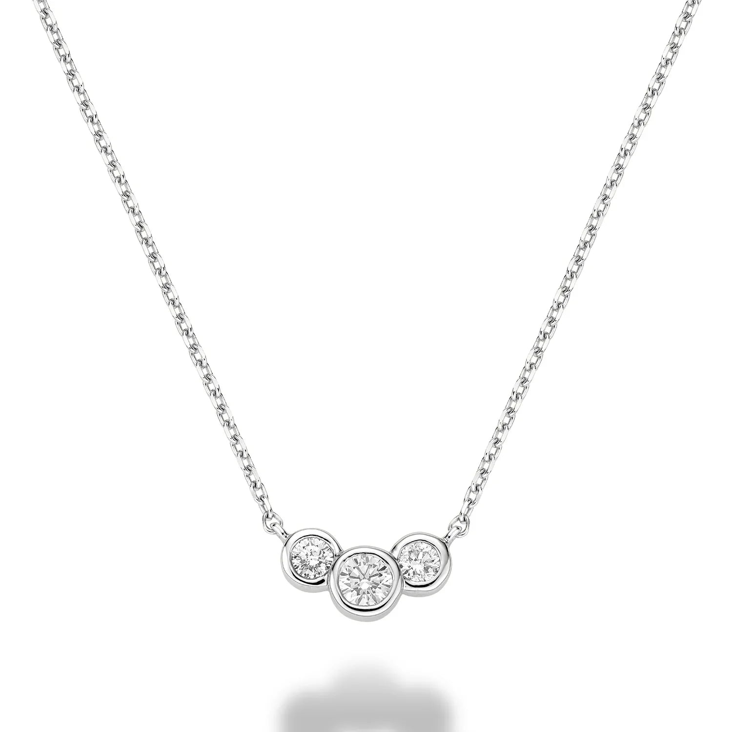 Lab Diamond Triple Bezel Necklace (2 Ct. Tw.)