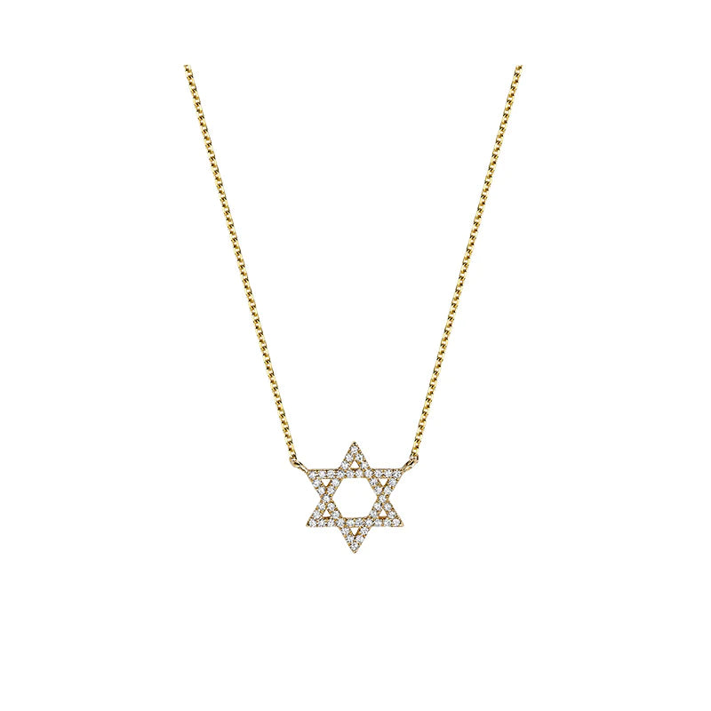 Star Of David Diamond Necklace