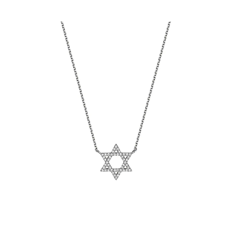 Star Of David Diamond Necklace