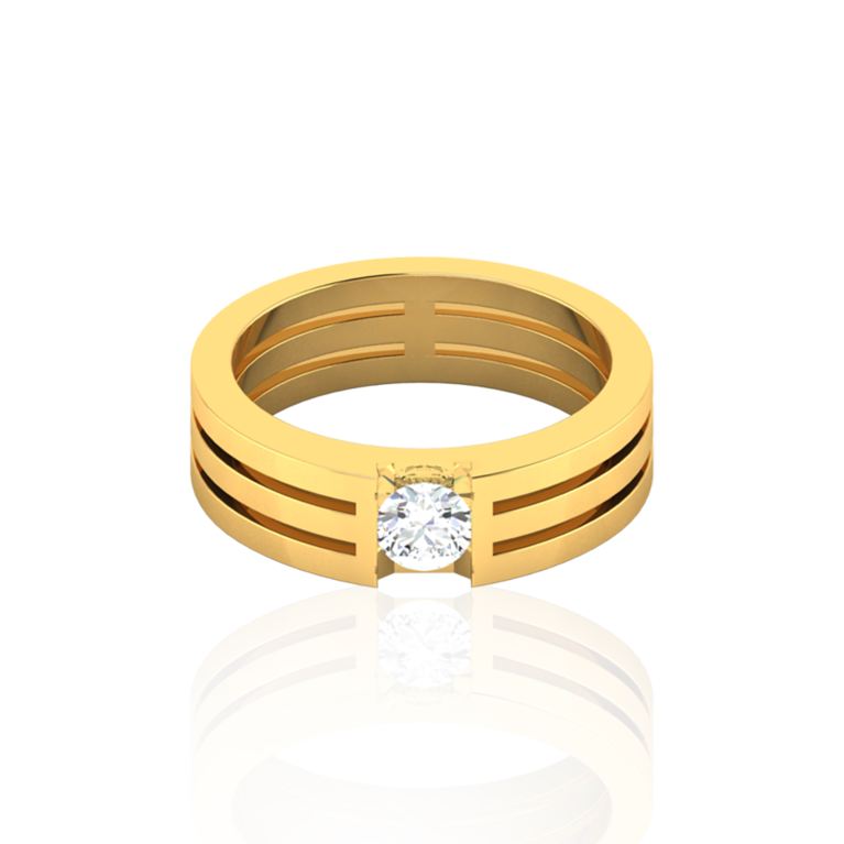 Gender Neutral Solitaire In Yellow Gold