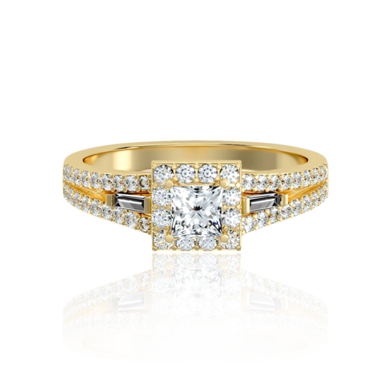 Natural Diamond Shank Halo Ring ( 0.95 Ct. tw. )