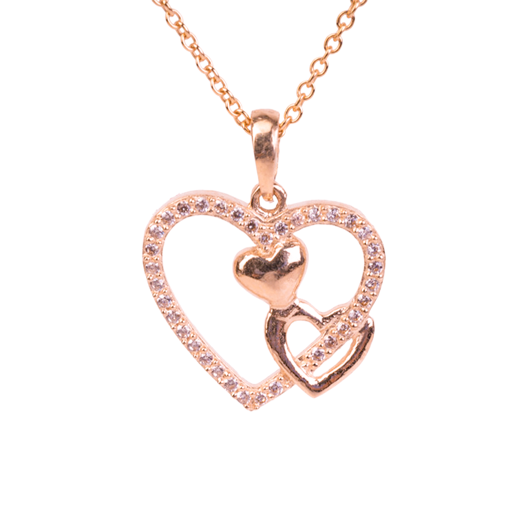 10k Rose Gold Triple Heart