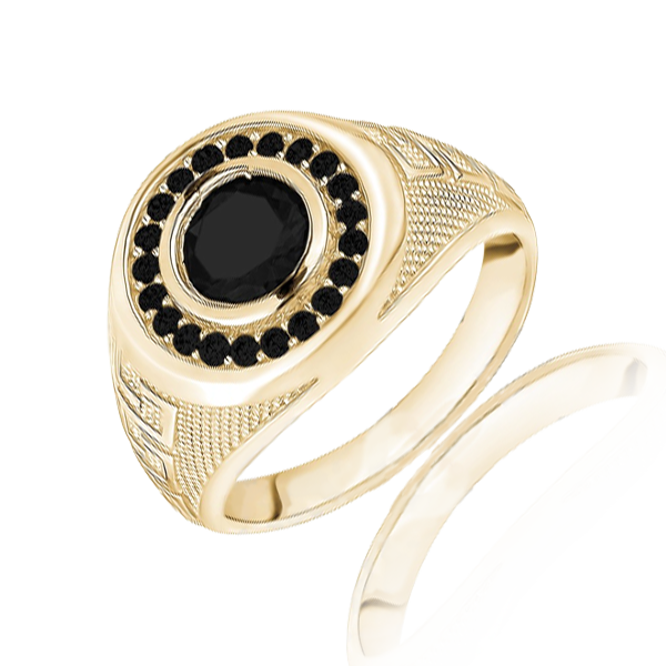 The Interpid Gold Men ring ( 4 Center Stone Colors )