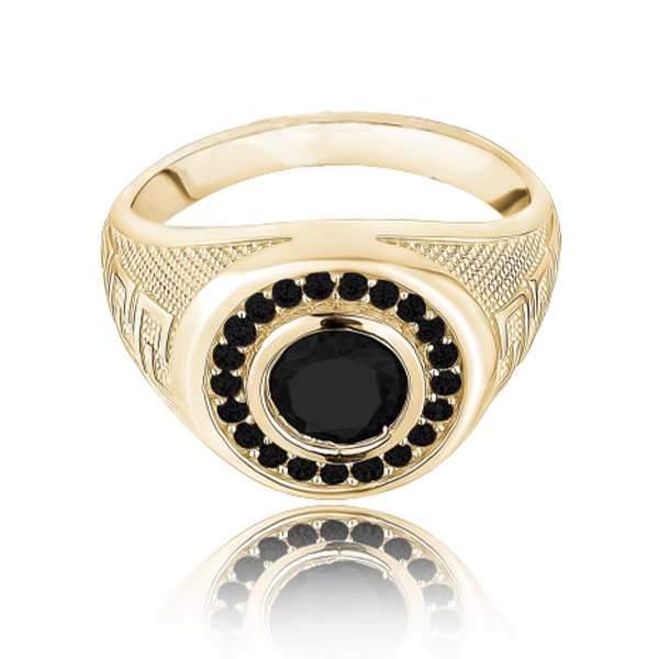 The Interpid Gold Men ring ( 4 Center Stone Colors )