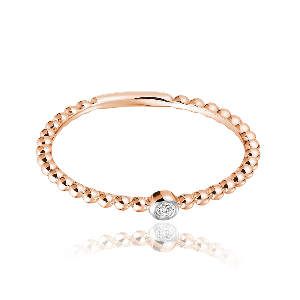 "Solo" Diamond & Bead Solitaire