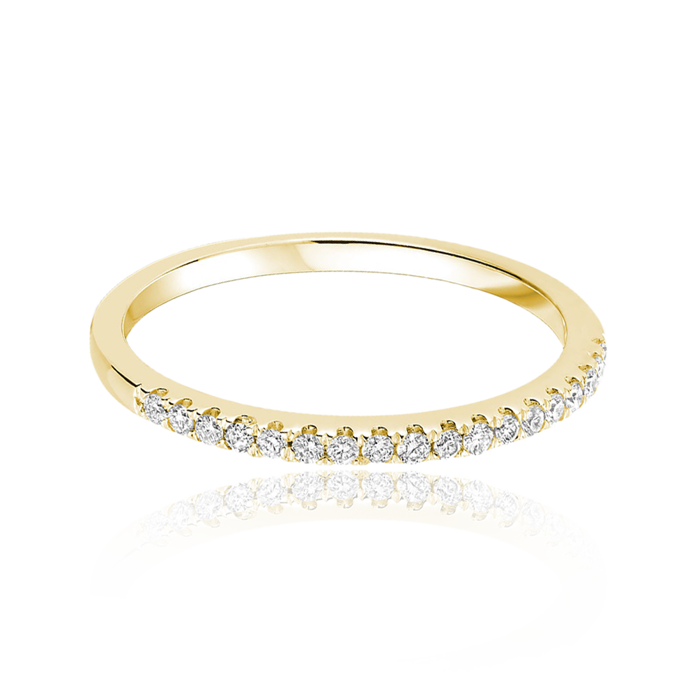 Stackable Half Eternity Band In Yellow, White or Rose Gold