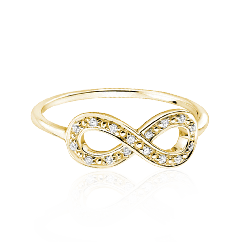 Diamond Infinity Ring In Yellow Gold