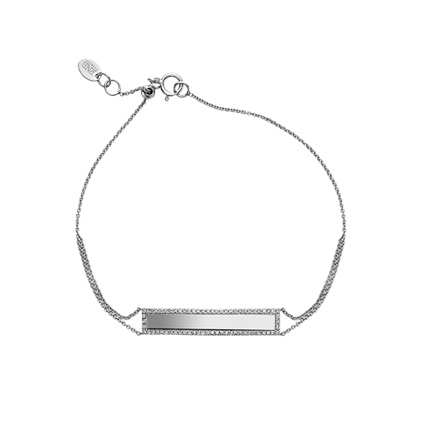 Plated Bar Diamond Name Bracelet