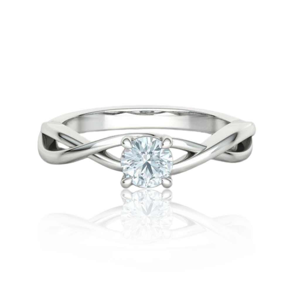 Serenity Solitaire Ring In White Gold