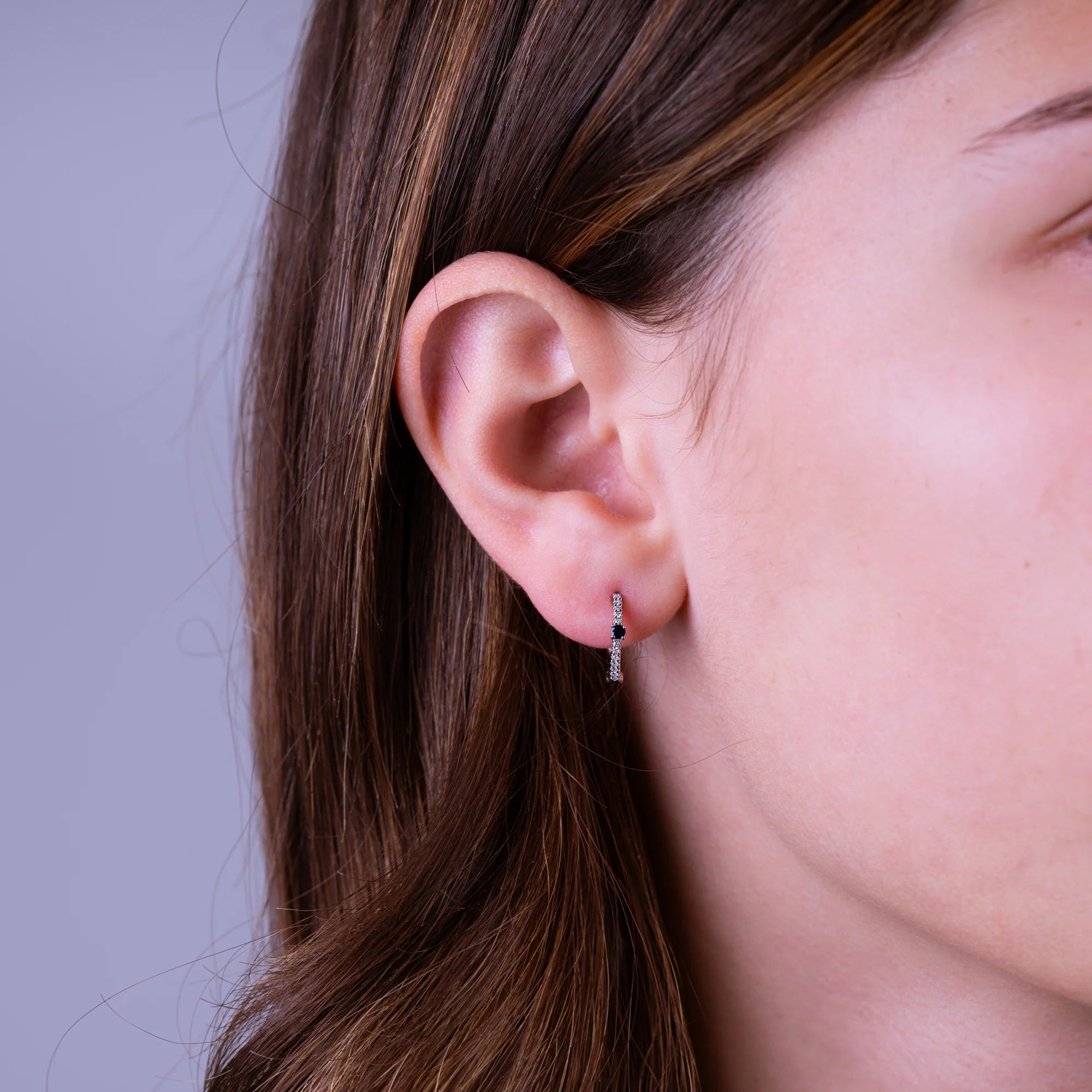 Precious Stones and Diamond Hoop Earrings