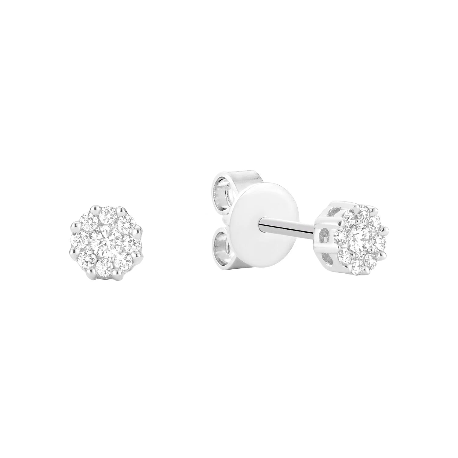 Cluster Diamond Stud Earrings