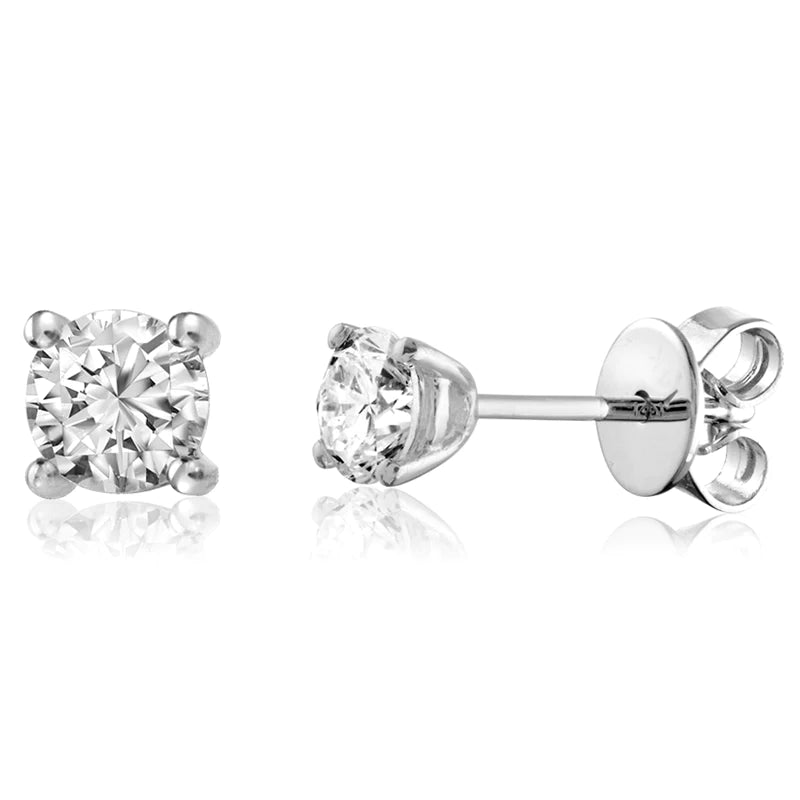 Solitaire Diamond Stud Earrings