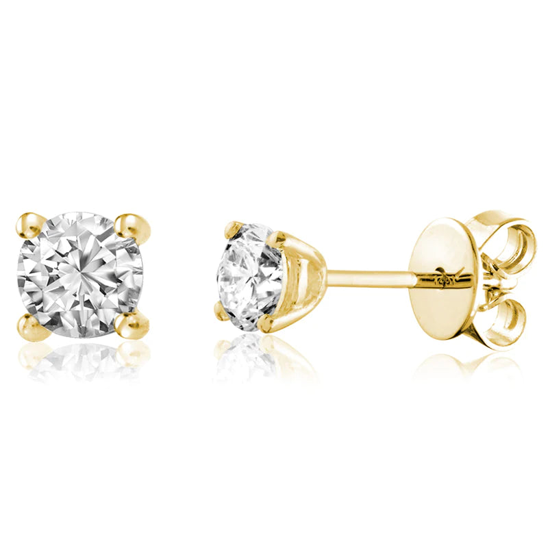 Solitaire Diamond Stud Earrings