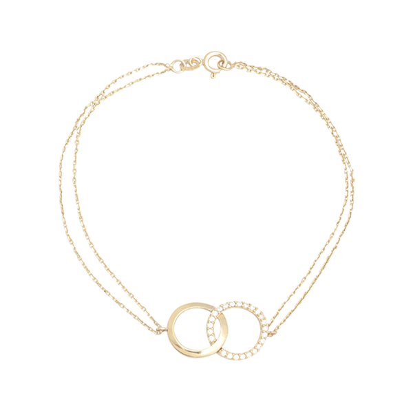 Circle of Life Gold & CZ Bracelet