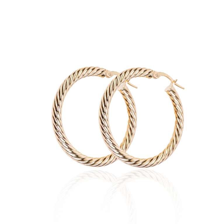 Twist Gold Hoop Earrings