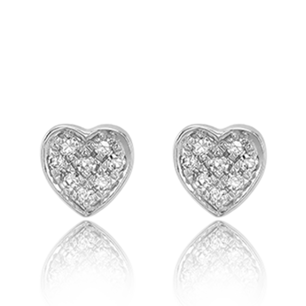 Heart Diamond Stud Earrings