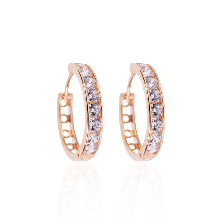 Rose Gold CZ Huggies